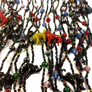 Vintage Beaded Statement Necklace & Earrings